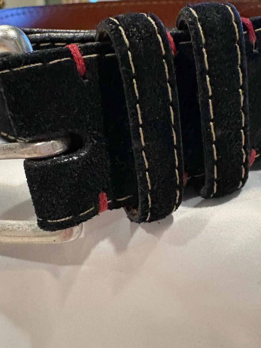 Torino Leather - European Sueded Calfskin Belt - Black. Size 40. 54010